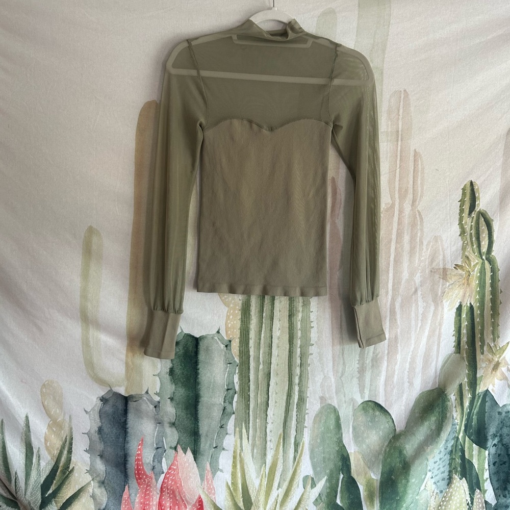 Free People Mesh High Neck Top